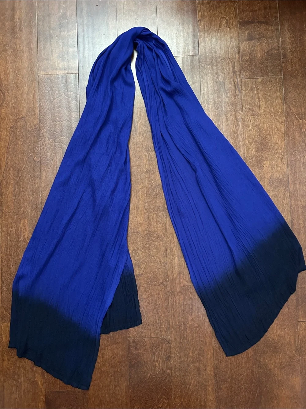 Royal Blue to Dark Inky Blue Ombre Lightweight Scarf